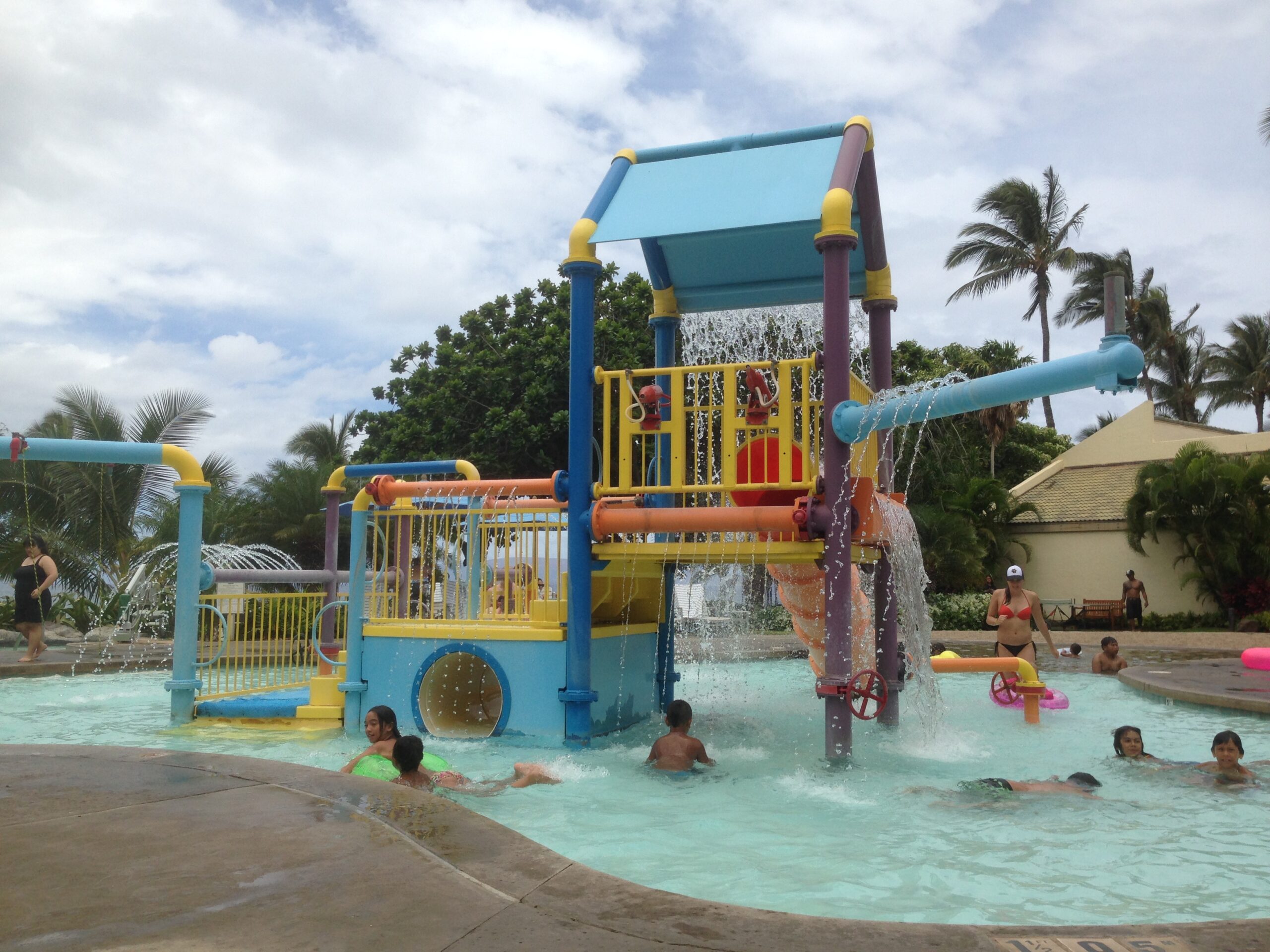 A child sees a water playground, a parent sees a lot of water hazards.