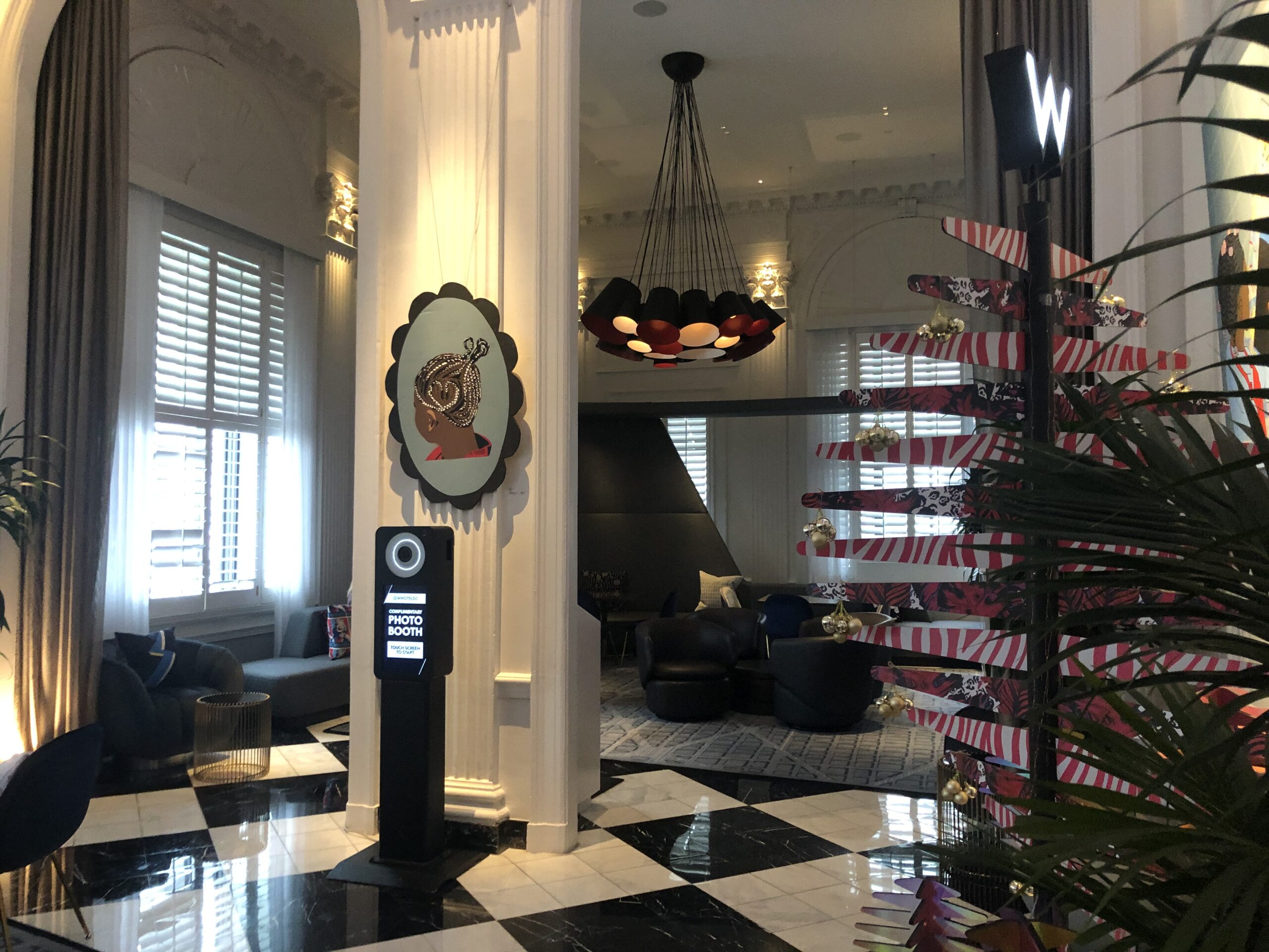 The lobby of the W Washington, D.C. Taken in December 2019.